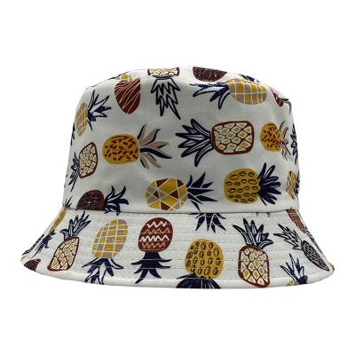 China Fashion print pineapple pattern cheap shading men women bucket hats bulk hat bucket hats for sale