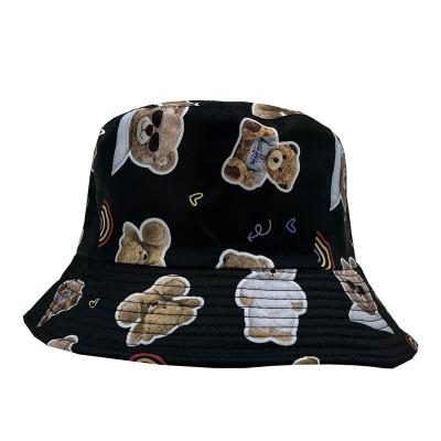 China Fashion Print Bear Shape Shading Bucket Hats Bulk Hat Bucket Hats for sale