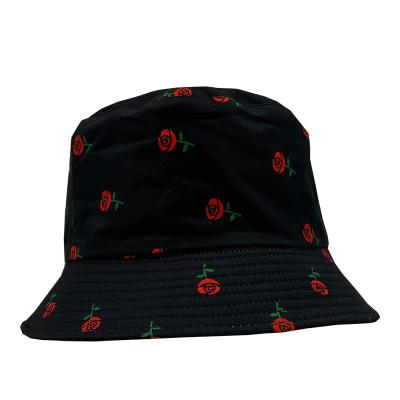 China Fashion Printing Rose Men Women Cheap Shading Bucket Hats Bulk Hat Bucket Hats for sale