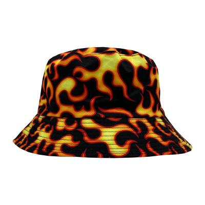 China Fashion Print Flame Shading Bucket Hats Bulk Hat Bucket Hats for sale