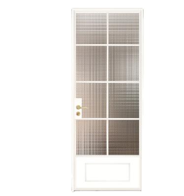 China Aluminum Alloy Waterproof French Japanese Glass Spacer Door Retro Art Diamonds Lattice Door European Toilet Shop Cafe Door for sale