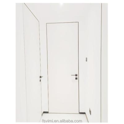 China Sound Insulation Frameless Wooden Door High To Ceiling Flush HPL Invisible Door For Apartment for sale