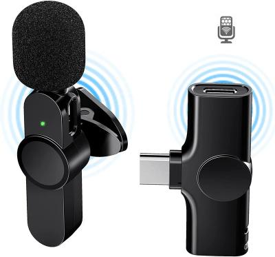 China Professional Conference Microphone Professional Clip On Collar Lavalier Wireless Microphone For Samsung Huawei Xiaomi Android USB Type C Recording Condenser MIC for sale