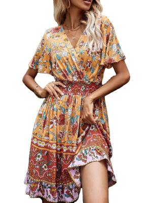 China 2022 viable floral beach dress plus size floral beach dress for sale