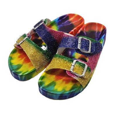 China Wholesale Fashion Trend Women's Hot Sale Fashion Crystal Slides Outdoor And Indoor Comfortable Sandals Slides Shoes for sale