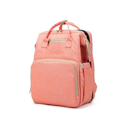 China Custom Multifunctional Water Resistant Travel Waterproof Baby Diaper Bag Mommy Diaper Bag Foldable Backpack with Bed for sale