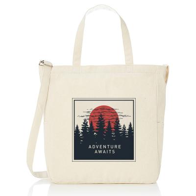 China Thick Canvas Tote Cotton Bag Printed Eco-Friendly Natural Tote Bag Custom Bag Cotton Double Handle Canvas Tote Bag for sale