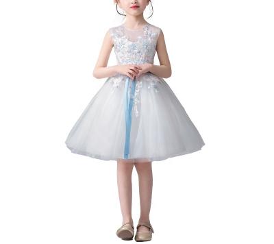 China 2022 Summer Anti-Static Baby Princess Performance Flower Dress Designs Floral Tulle Westernization Embroidery Birthday Wedding Dress for sale