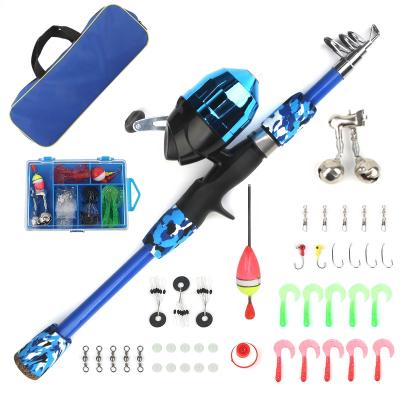 China Glass Kids Telescopic Fishing Rod Combo Set With Bag for sale