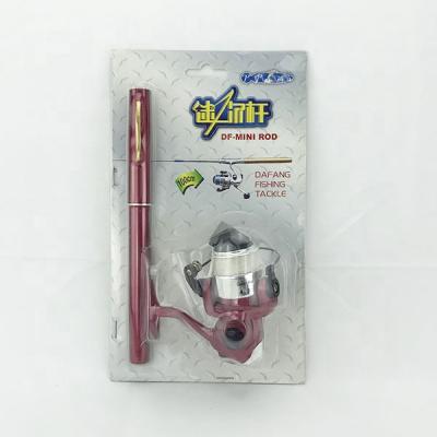 China Mini Pocket Size Pen Shaped Glass Folding Fishing Rod Pole and Combo Spinning Reel for sale