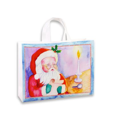 China Compostable Customized Eco - Friendly Packaging Handles Foldable Cloth PLA Christmas Ornaments Biodegradable Non Woven Bags for sale