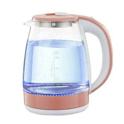 China 360 Degree Rotating Low Borosilicate Glass Kettle Fast-boiling Water Kettle Led Indicator Water Heater Bpa Free Electric Glass Tea Kettle for sale