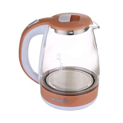 China 360 Degree Rotation Base 2021 Hot Selling Borosilicate Glass Jug Cordless Electric Kettle 1.8 For Home Appliance for sale