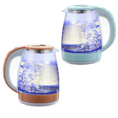 China Hot Selling 360 l Metal Base 2021 Rotation 1.8 Borosilicate Glass Electric Kettle Double Controller For Home Appliance for sale