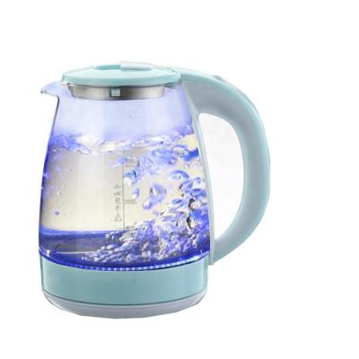 China 360 Degree Basic Household Home Appliance 1.8l 220V Rotating Blue Led Lightweight Cordless Electric Glass Water Kettle for sale