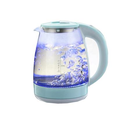 China 360 Degree Base 1.8l Household Kitchen Appliances Glass Rotating Electric Water Kettle With Led Blue Light for sale