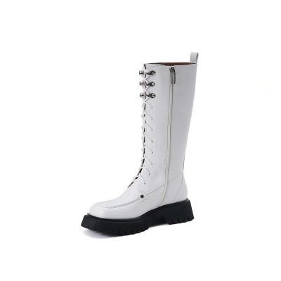 China 2021 European winter women's breathable boots and American fashion women's high-heeled knight boots high white boots for sale