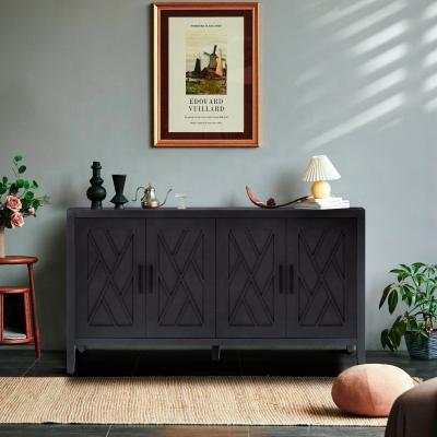 China Adjustable (other) Wooden Twill Sideboard American Country Vintage Old Living Room Dining Room Hallway Entryway Cabinet for sale