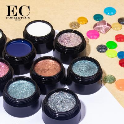 China New Arrival Eco-friendly Non-Toxic Gel Printing EC High Pigment No Chipping Odorless Easy To Use Solid Gel Polish for sale