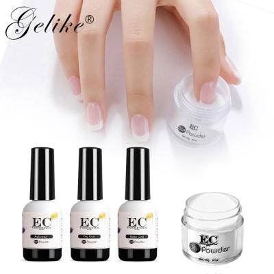 China A harder gel than normal. Contains Calcium and Vitamin E EC Cosmetics High Gloss Nail Polish Gel Powder Dipping Private Label for sale