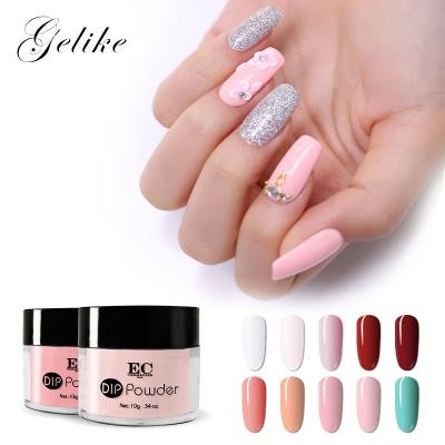 China Nail Art Beauty EC Dipping Powder Jar Mirror Acrylic High Quality UV Powder for sale