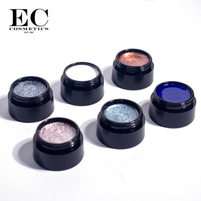 China Nail Painting EC Cosmetics Wholesale Soak Off UV Pudding Gel Nail Art Solid Cream Gel Polish for sale