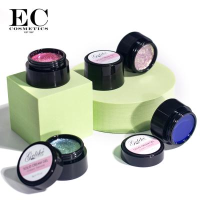 China Nail Paint EC Cosmetics Customized Different Package Options Nail Art Pudding Cream UV Solid Gel for sale