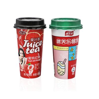 China High quality colorful fruit juice milktea mug with lid cold drink cup IML mug for sale