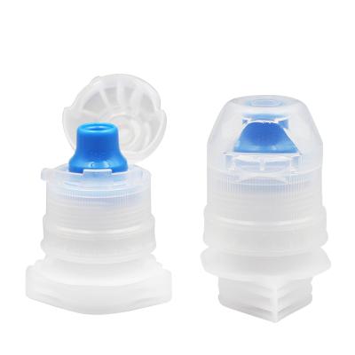 China Non Spill Hot Selling Easy Open Flip Top Cap With Spouts And Blue Spout For Soft Packaging for sale