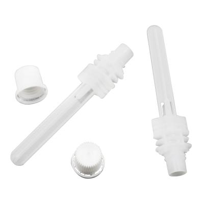 China Non Refillable Plastic 8.6mm Spout Cap With Long Tube For Food Packaging Pouch for sale