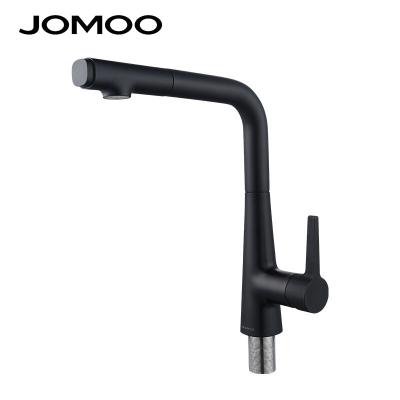 China Contemporary Shaped Number 7 Matt Black Pull High Quality Sprayer Kitchen Faucet With 360 Degrees Spout Hot And Cold Water Faucet for sale