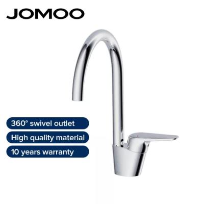 China Modern Solid Brass Water Taps 360 Degree Rotating Kitchen Sink Faucet Modern Single Handle Kitchen Faucet for sale