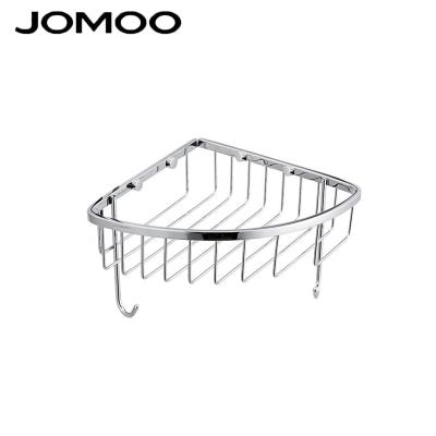 China JOMOO modern stainless steel bathroom pull basket triangle basket corner basket, thicken double hook for sale