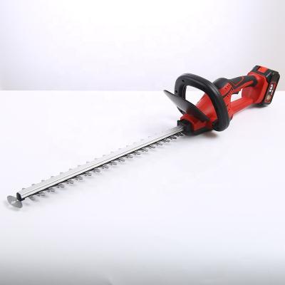 China Pruning Protect Leaf Fence Cordless 520mm Length Dual Edge Lithium Battery Power Tree Cutter Electric Hedge Trimmer for sale