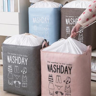 China High Quality Wardrobe Drawstring Free Folding Clothes Large Hamper Collapsible Storage Laundry Hamper Storage Basket Laundry Bag for sale