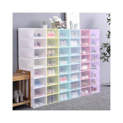 China Sustainable Plastic Rack Shoe Storage Box Shoe Organizer Case for sale