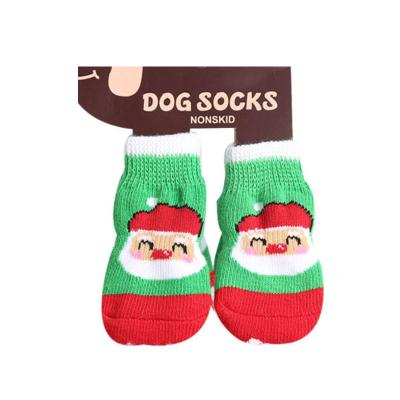 China Sustainable Pet Christmas Sock Pets Dogs Warm Anti Slip For Dogs Designer With Print Cute Bamboo Printed Cat Paw Socks for sale