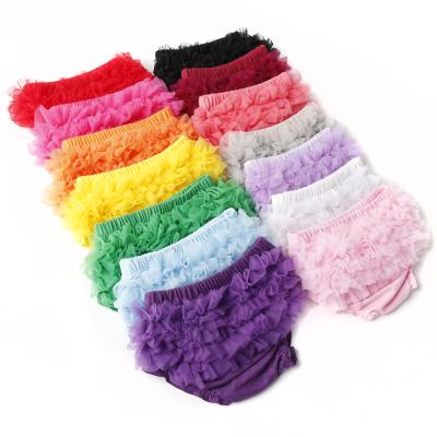 China 2022 Breathable Newborn Baby Clothes Diaper Cover Girls Infant Cotton Knitted Ruffle Short Bloomer With Tutu for sale