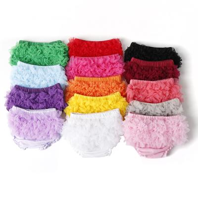 China Breathable factory wholesales toddler baby girls ruffle ruffle worthless short ruffle diaper pants for sale