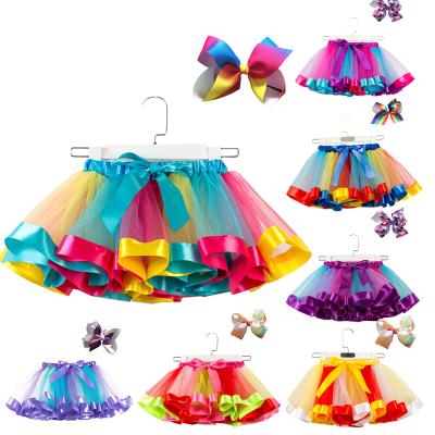 China High Quality Breathable Summer Baby Kids Clothes Little Girl Birthday Party Dress Tulle Tutu Skirts With Headwear for sale