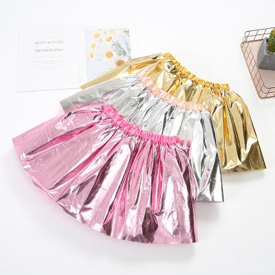 China Wholesale shiny children's birthday party clothes shiny gold metallic tutus outfits for kids girls dance for sale