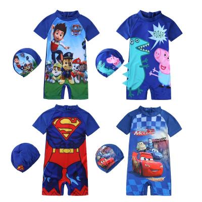 China 2022 Wholesale Summer High Quality Cartoon Breathable Short Sleeve Children Kids Fashion Swimwear For Boys for sale