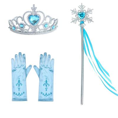 China Elsa Birthday Party Fairy Wand and Princess Crown Play Set Clothing Sets Decoration Kids Girls Costume for sale