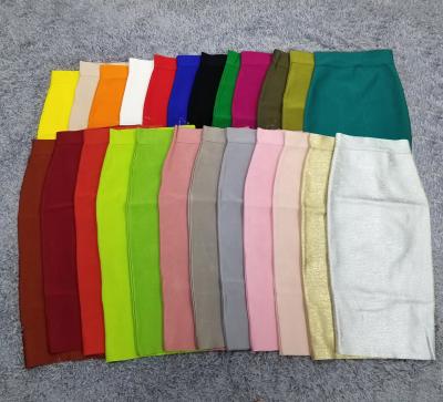 China Anti-Static Wholesale Bandage Pencil Skirt Multiple Color Factory Office Lady Midi Skirt F666 for sale