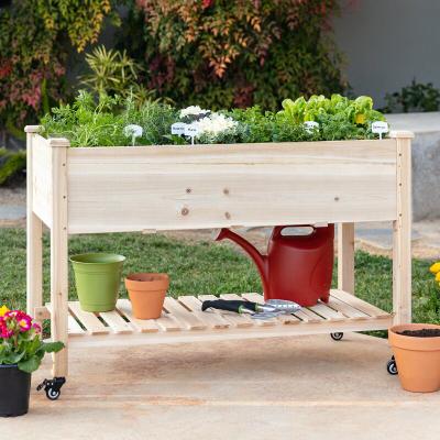 China Modern Wooden Outdoor Planter Boxes Large Raised Bed Planter Box for sale