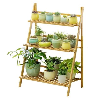 China Garden Pastoral Indoor Outdoor Planter Wooden Plant Shelf Flower Stand for sale