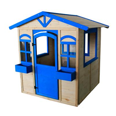 China Easily Assembled Wooden Plastic Outdoor Toddler Wooden Playhouse Play Yard Playhouse Slide Playhouses for sale