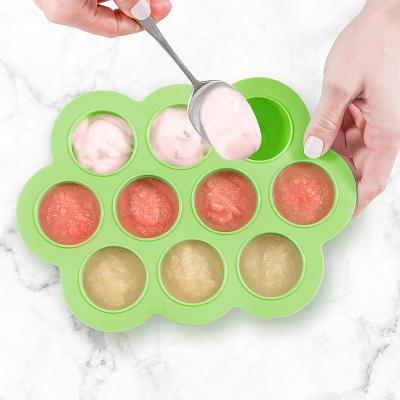 China Clear Baby Food Storage Container Bpa Free Silicone Baby Food Freezer Removable Tray With Lid for sale