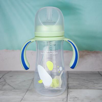 China BPA free standard silicon pp newborn feeding drinking water bottles baby cartoon plastic milk bottle for sale