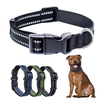 China Classic Reflective Personalized Nylon Adjustable Dog Collars, Quick Release Buckle Pet Training Collars for sale